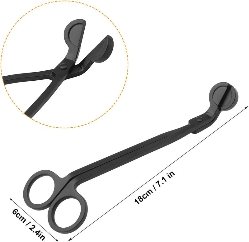 GENHAKON 5 PCS 7 Inch Black Candle Wick Trimmer, Stainless Steel Wick Cutter for Candles, Cut Spent Wicks, Allow Cleaner Burn and Prevent Soot Buildup, Wick Clipper Scissor Candle Tool - Image 2